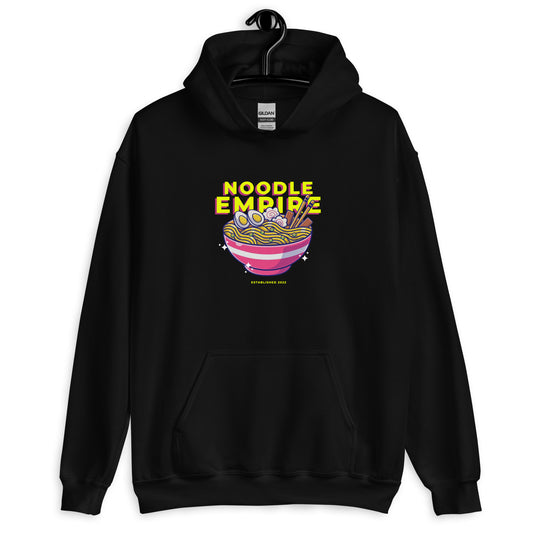 Noodle Empire Hoodie: Pink Logo